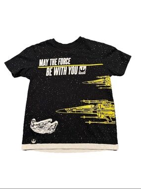 Star Wars "May The Force Be With You" Black Graphic Tee boys 4/5
